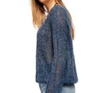 Free people Angel Pullover Sweater in Navy